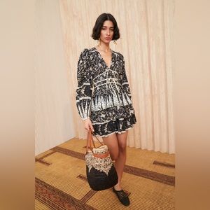 Ulla Johnson Black and White Mini Dress